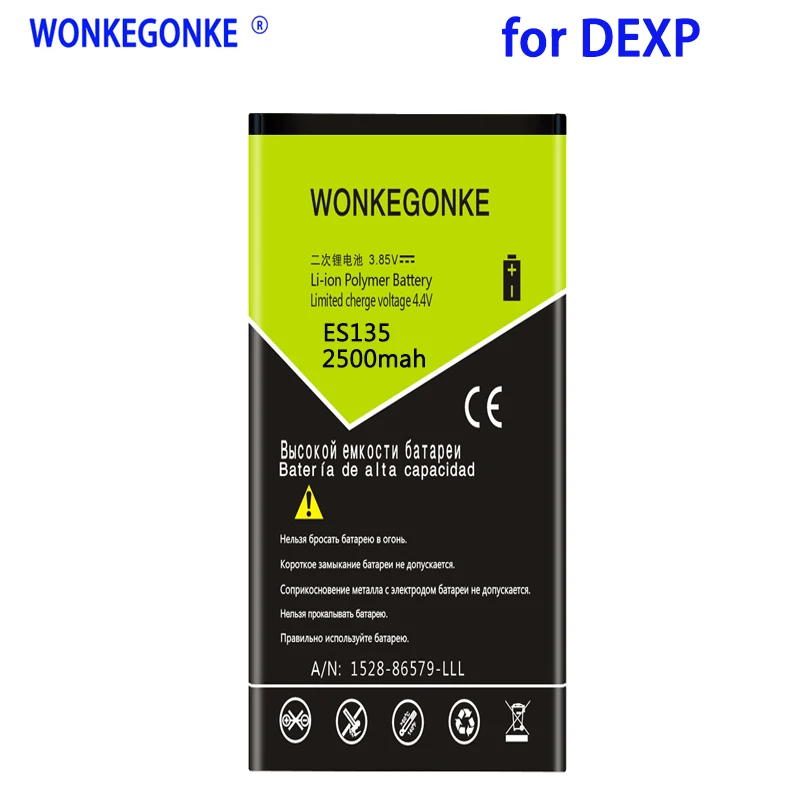 WONKEGONKE 2500mah for DEXP Ixion ES135 Battery High quality mobile phone battery with tracking number
WONKEGONKE 2500mah for DEXP Ixion ES135 Battery High quality mobile phone battery with tracking number