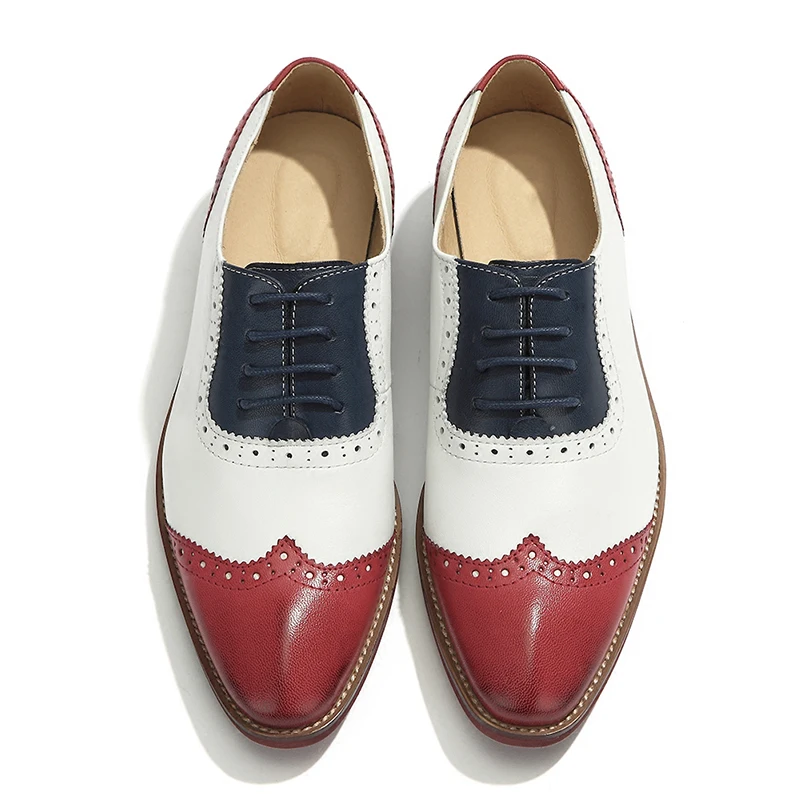 Женские туфли-оксфорды Yinzo винтажные кроссовки из натуральной кожи на плоской