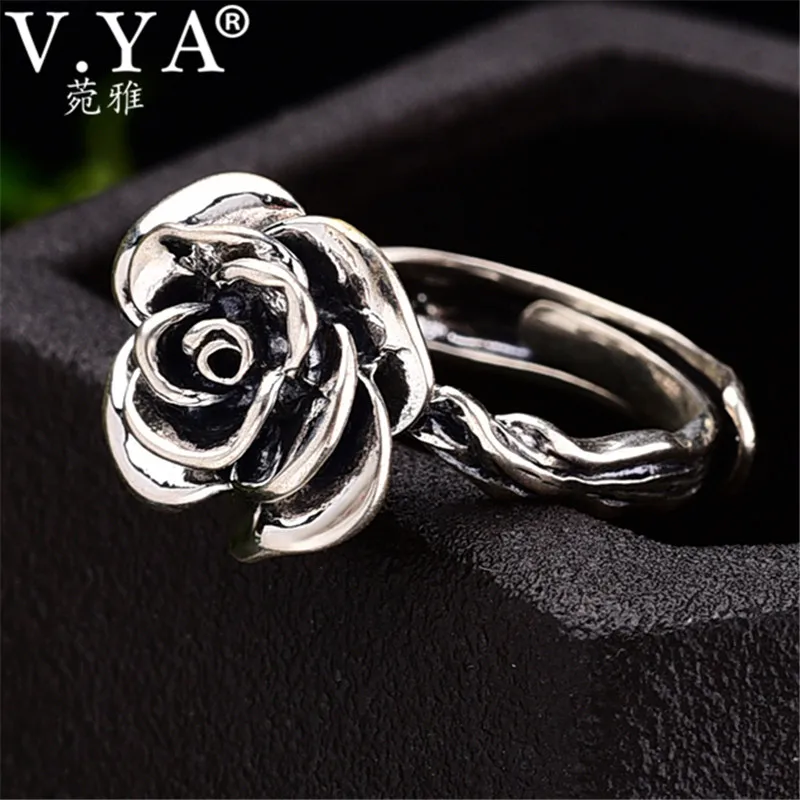 V.YA Elegant 925 Sterling Silver Rose Flower Rings Women Jewelry Adjustable Female Finger Ring Wedding Party Gift Drop Shipping
V.YA Elegant 925 Sterling Silver Rose Flower Rings Women Jewelry Adjustable Female Finger Ring Wedding Party Gift Drop Shipping