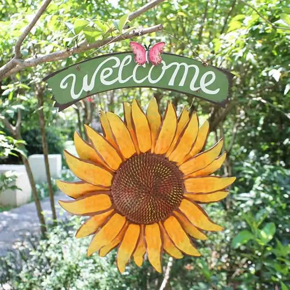 30*38.5cm Iron Wooden Sunflower Welcome Sign Decorative For The Door Wall Hanging Decor 2019 Hot Sales
30*38.5cm Iron Wooden Sunflower Welcome Sign Decorative For The Door Wall Hanging Decor 2019 Hot Sales