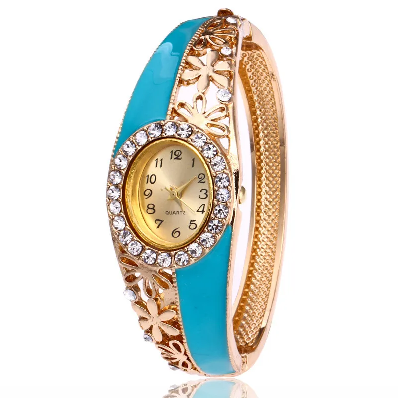 2018 Luxury Gold Women's Bracelet Watches Fashion Casual Ladies' Crystal Dress Watches Quartz Wristwatch relogio feminino Blue
2018 Luxury Gold Women's Bracelet Watches Fashion Casual Ladies' Crystal Dress Watches Quartz Wristwatch relogio feminino Blue