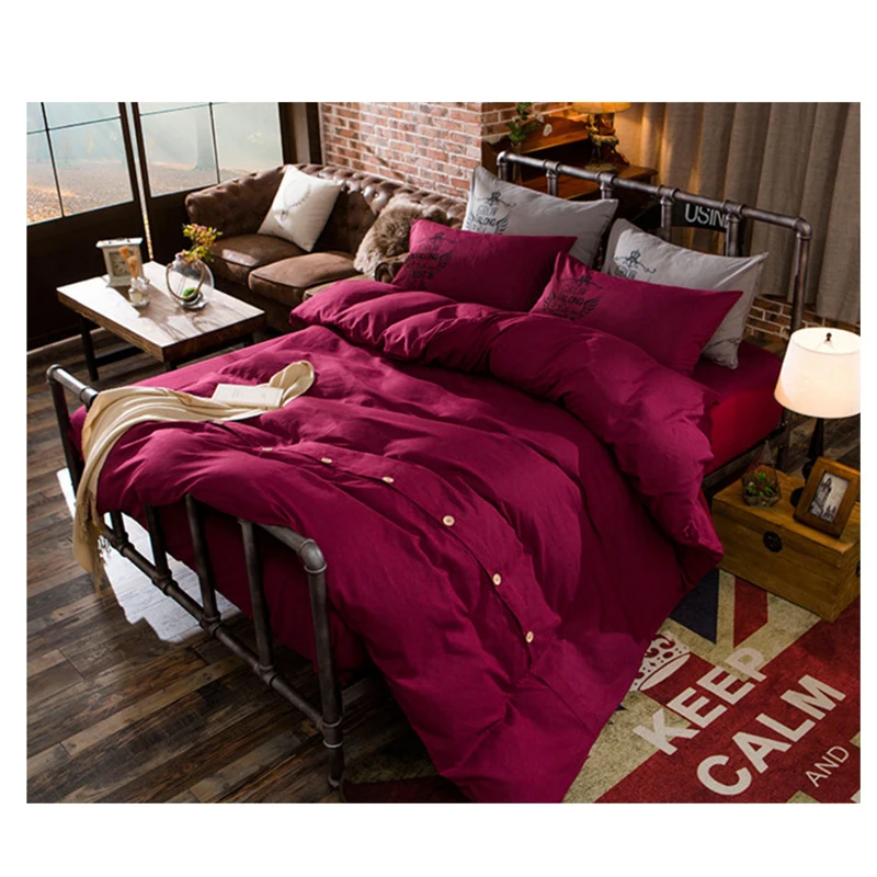 Solid Color Brown Sliver Grey Bedding Set with Button Bed Linen Twin Full Queen King Duvet Cover Set 4pcs Bedsheet Drop De lit
Solid Color Brown Sliver Grey Bedding Set with Button Bed Linen Twin Full Queen King Duvet Cover Set 4pcs Bedsheet Drop De lit