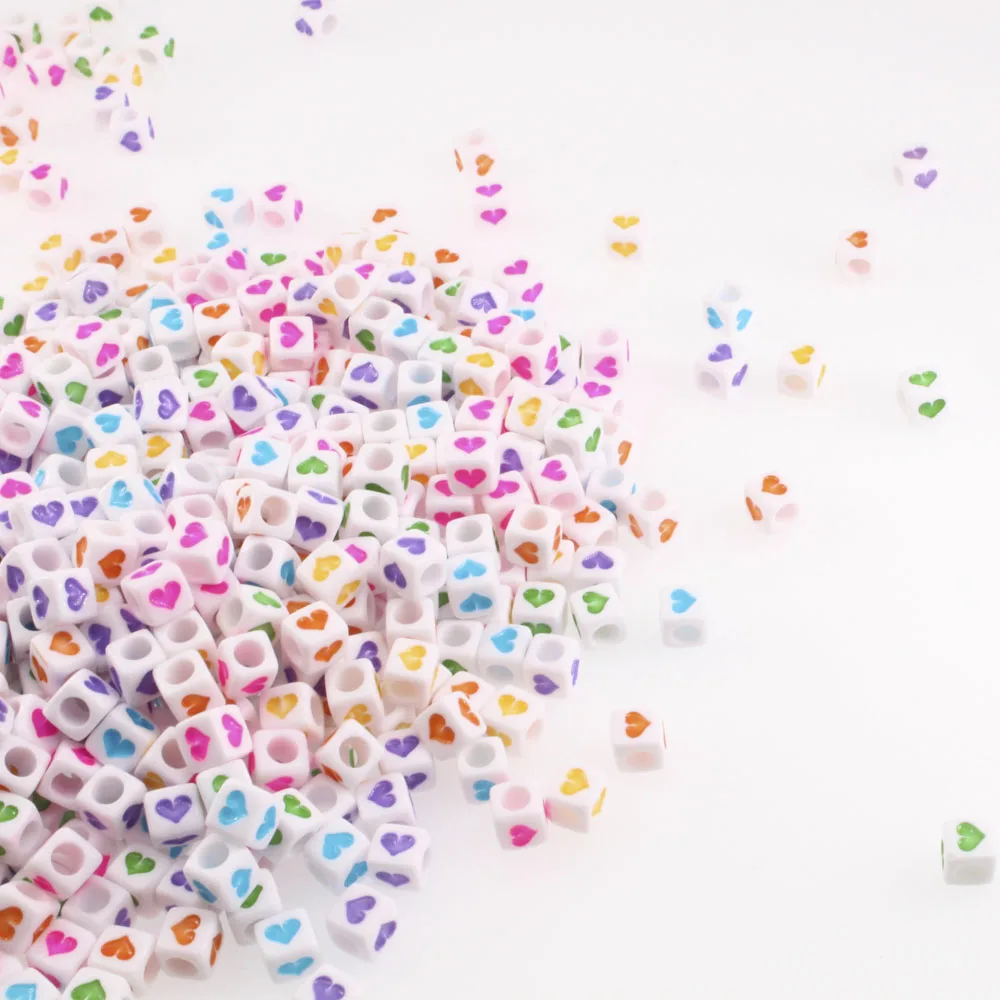 CHONGAI 1000Pcs Random Mixed Colorful Heart White Acrylic Beads Alphabet 6x6mm Charms Beads For Jewelry Making
CHONGAI 1000Pcs Random Mixed Colorful Heart White Acrylic Beads Alphabet 6x6mm Charms Beads For Jewelry Making