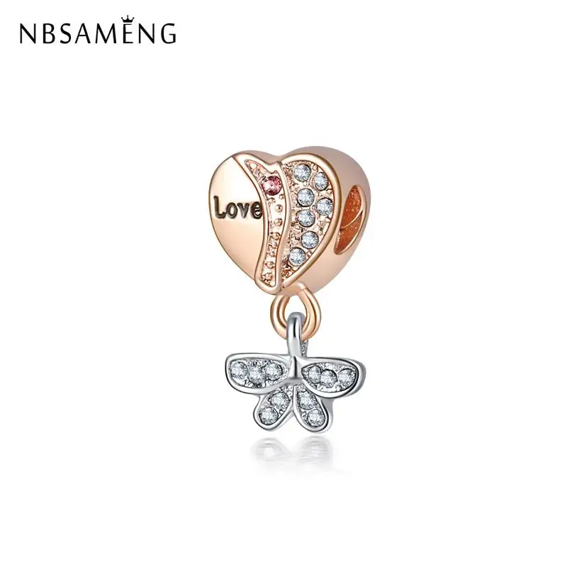 Silver Plated Beads Charm Golden Heart Lovely Butterfly Fit Women Bracelets & Bangles Women Diy Jeweley
Silver Plated Beads Charm Golden Heart Lovely Butterfly Fit Women Bracelets & Bangles Women Diy Jeweley