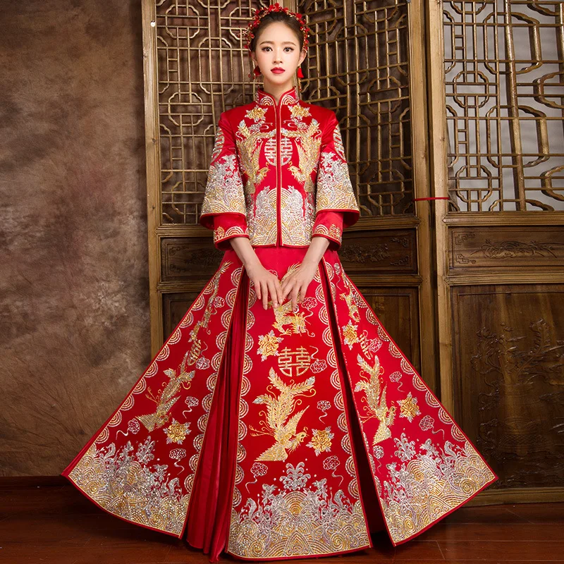 Spring Traditional Show bride married suits chinese style wedding formal dress female evening dress cheongsam kimono Overseas
Spring Traditional Show bride married suits chinese style wedding formal dress female evening dress cheongsam kimono Overseas