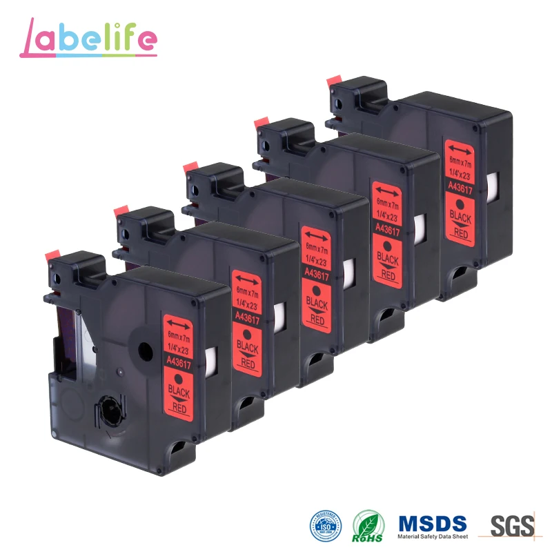 Labelife 5 упаковок 43617 легкой очистки 6 мм совместимый лента DYMO D1 43617 -1/4 дюйма. Черный на красном лента DYMO D1 для DYMO Labelmanager 43617
Labelife 5 упаковок 43617 легкой очистки 6 мм совместимый лента DYMO D1 43617 -1/4 дюйма. Черный на красном лента DYMO D1 для DYMO Labelmanager 43617