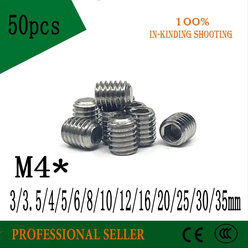 50 шт. DIN913 M4 * 1/3/3.5/4/5/6/8/10/12/16/20/25/30 304 набор резьбовых плоских шестигранных гнезд из нержавеющей стали Безголовый винт
50 шт. DIN913 M4 * 1/3/3.5/4/5/6/8/10/12/16/20/25/30 304 набор резьбовых плоских шестигранных гнезд из нержавеющей стали Безголовый винт