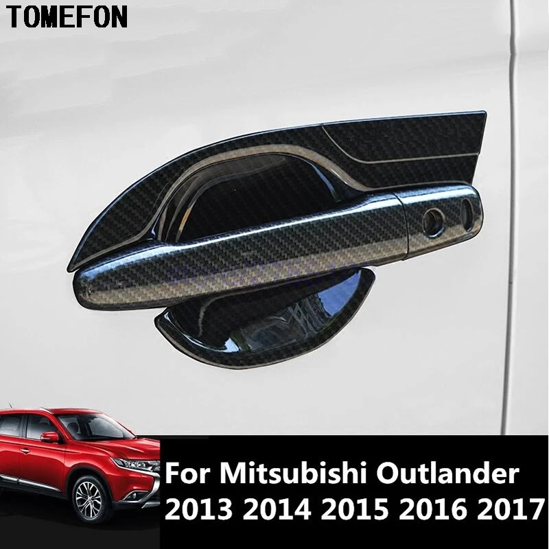 Хромированная дверная ручка TOMEFON из углеродного волокна для Mitsubishi Outlander 2013 2014 2015