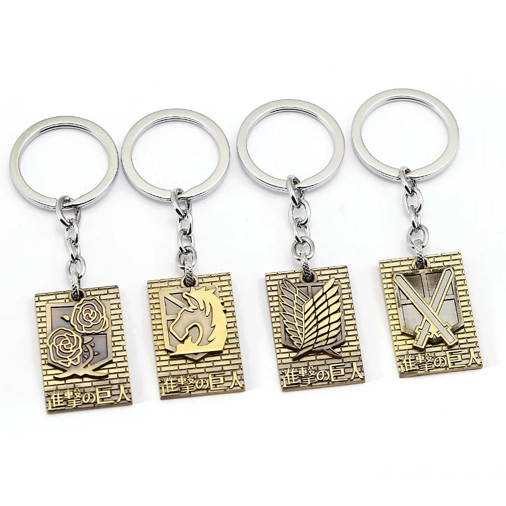 Hot Anime Attack on Titan Keychain Scout Regiment Key Ring Holder Key Chain for car Fashion Jewelry
Hot Anime Attack on Titan Keychain Scout Regiment Key Ring Holder Key Chain for car Fashion Jewelry
