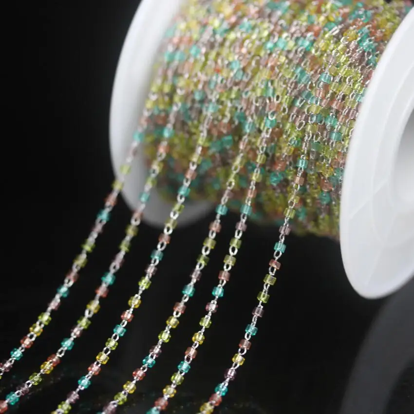NEW! Mix Color Clear Miyuki Delica beads Stainless Steel Wire Wrapped Rosary Chain,Japanese seed beads Chains Necklace Jewelry
NEW! Mix Color Clear Miyuki Delica beads Stainless Steel Wire Wrapped Rosary Chain,Japanese seed beads Chains Necklace Jewelry