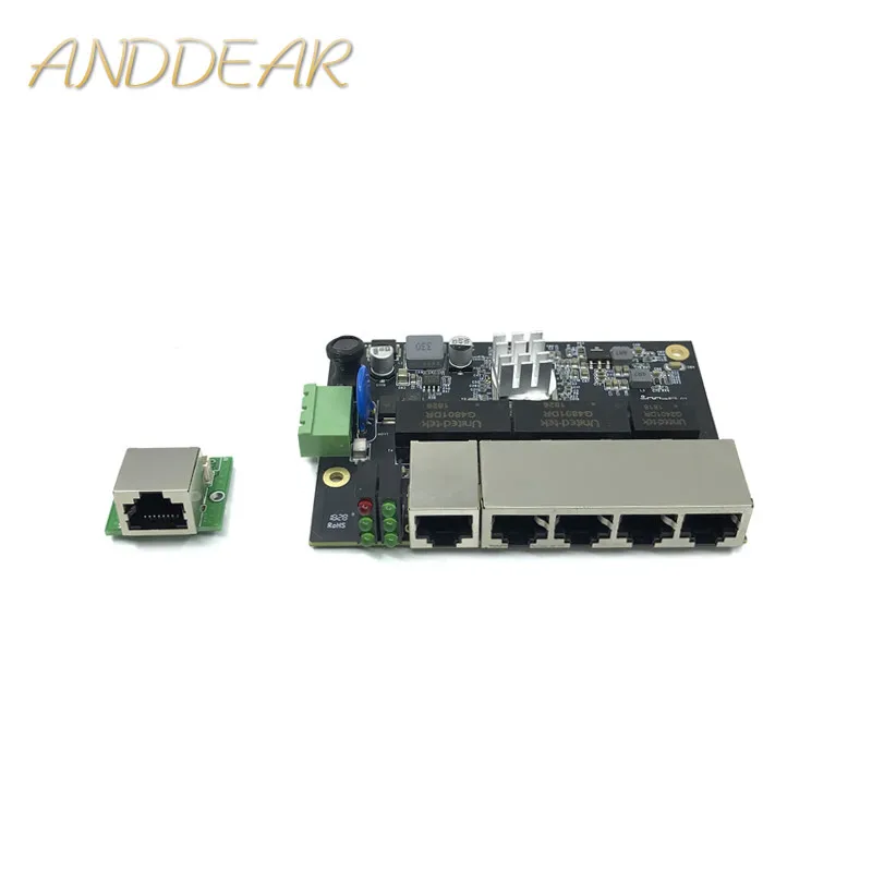 Ethernet Switch Module 5 Ports Unmanaged10/100/1000mbps Industrial PCBA board OEM Auto-sensing Ports PCBA board OEM Motherboard
Ethernet Switch Module 5 Ports Unmanaged10/100/1000mbps Industrial PCBA board OEM Auto-sensing Ports PCBA board OEM Motherboard