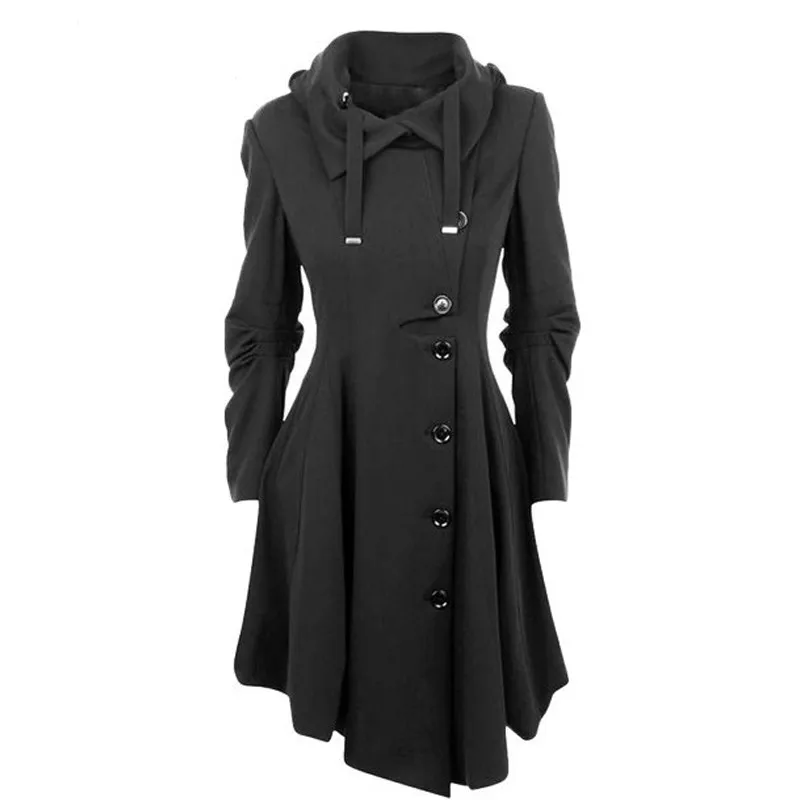 2019 Fashion Long Medieval Trench Woolen Coat Women Winter Black Stand Collar Gothic Overcoat Elegant Women Coat Vintage Female
2019 Fashion Long Medieval Trench Woolen Coat Women Winter Black Stand Collar Gothic Overcoat Elegant Women Coat Vintage Female