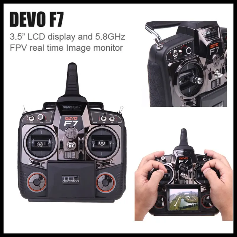 Оригинальный передатчик Walkera DEVO F7 2,4G 7CH с изображением в режиме реального времени 5,8G с антенной передачи FPV + приемник RX701 + литий-ионный аккум...
Оригинальный передатчик Walkera DEVO F7 2,4G 7CH с изображением в режиме реального времени 5,8G с антенной передачи FPV + приемник RX701 + литий-ионный аккум...