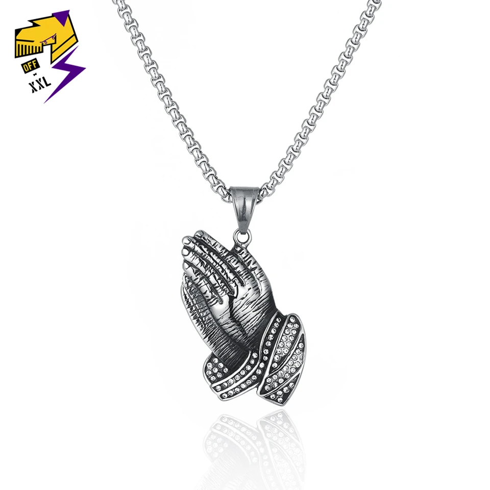 Classic Praying Hands Necklace Pendant Stainless Steel Mens Necklace Long Chain Gifts for Brotherr Figure Collier Trendy Jewelry
Classic Praying Hands Necklace Pendant Stainless Steel Mens Necklace Long Chain Gifts for Brotherr Figure Collier Trendy Jewelry