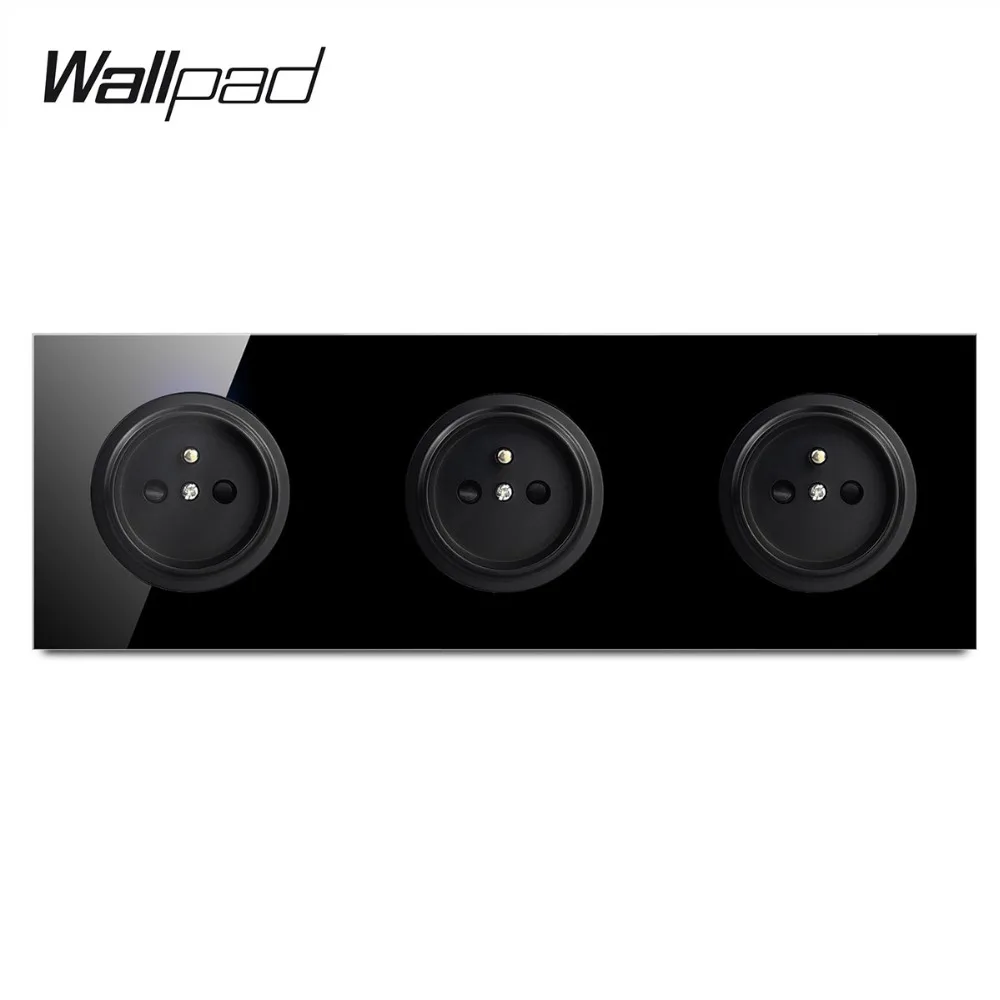 Wallpad L6 Black Triple Frame French Wall Socket Tempered Glass 3 Gang Electrical Power Outlet 16A Round Design
Wallpad L6 Black Triple Frame French Wall Socket Tempered Glass 3 Gang Electrical Power Outlet 16A Round Design