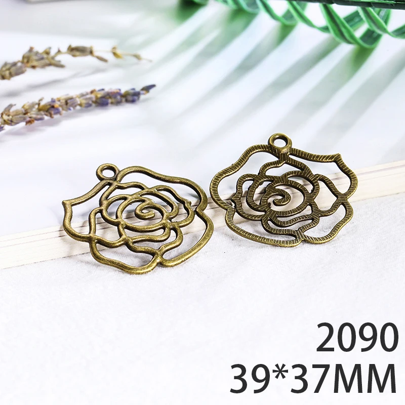 39*37mm 4pcs Rose Alloy Pendant For Diy Jewelry Making 2 Colors Antique Silver Antique Bronze No.2090
39*37mm 4pcs Rose Alloy Pendant For Diy Jewelry Making 2 Colors Antique Silver Antique Bronze No.2090