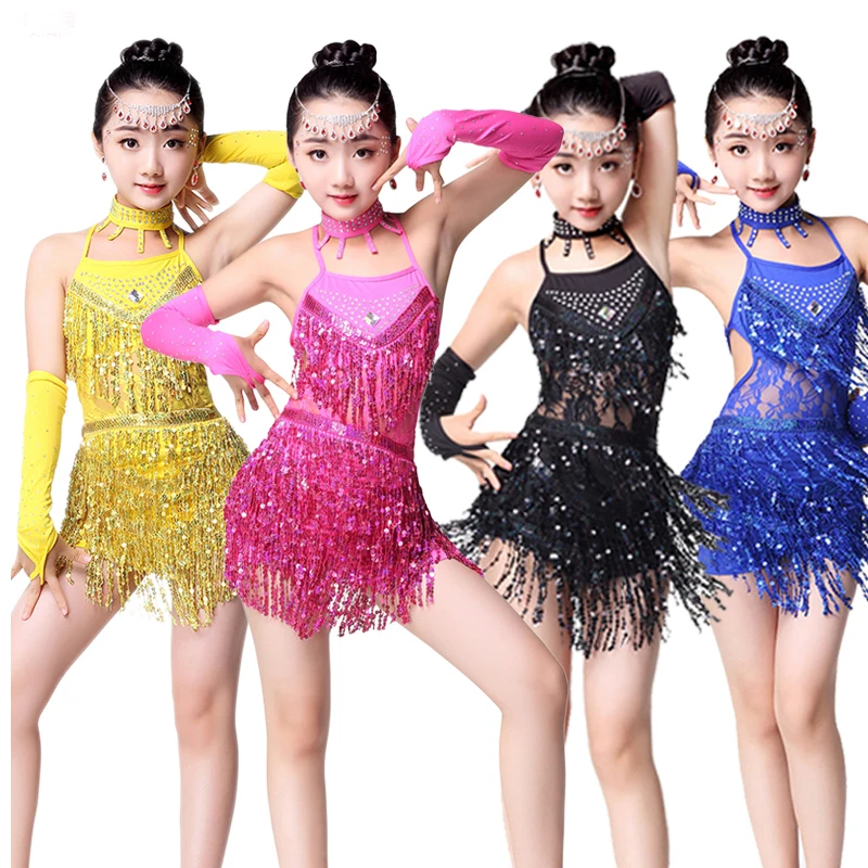Tassel Latin Dance Dress Girls Children Salsa Tango Ballroom Dancing Dress Competition Costumes Kids Stage wear Dance Clothing
Tassel Latin Dance Dress Girls Children Salsa Tango Ballroom Dancing Dress Competition Costumes Kids Stage wear Dance Clothing