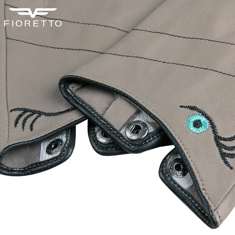 Fioretto Womens Driving Gloves Fingerless Genuine Leather Gloves Embroidery Fashion Gloves Grey Half Finger Gloves for Women
Fioretto Womens Driving Gloves Fingerless Genuine Leather Gloves Embroidery Fashion Gloves Grey Half Finger Gloves for Women
