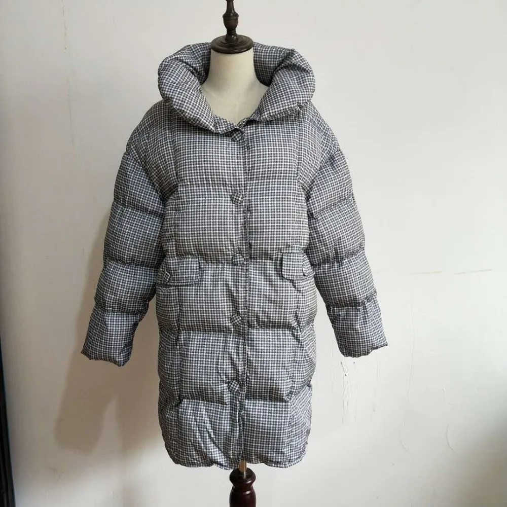 Winter new loose large size cotton coat houndstooth long section thicken warm parka single breasted casul oversize outwear L1403
Winter new loose large size cotton coat houndstooth long section thicken warm parka single breasted casul oversize outwear L1403