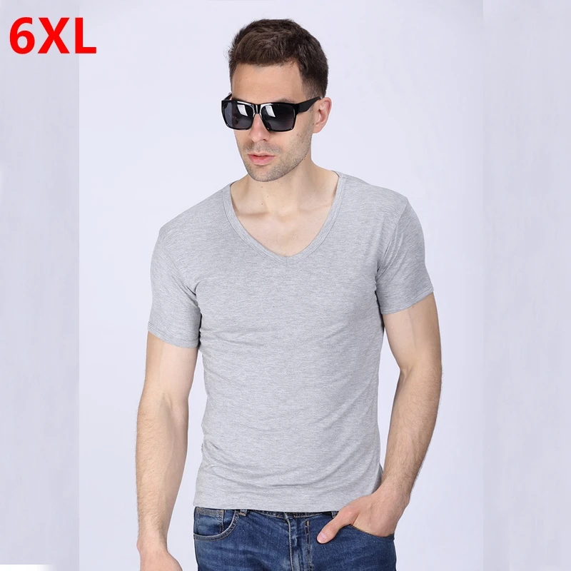 Large size summer new men's modal V collar plus fertilizer to increase short-sleeved T-shirt plus size shirt
Large size summer new men's modal V collar plus fertilizer to increase short-sleeved T-shirt plus size shirt