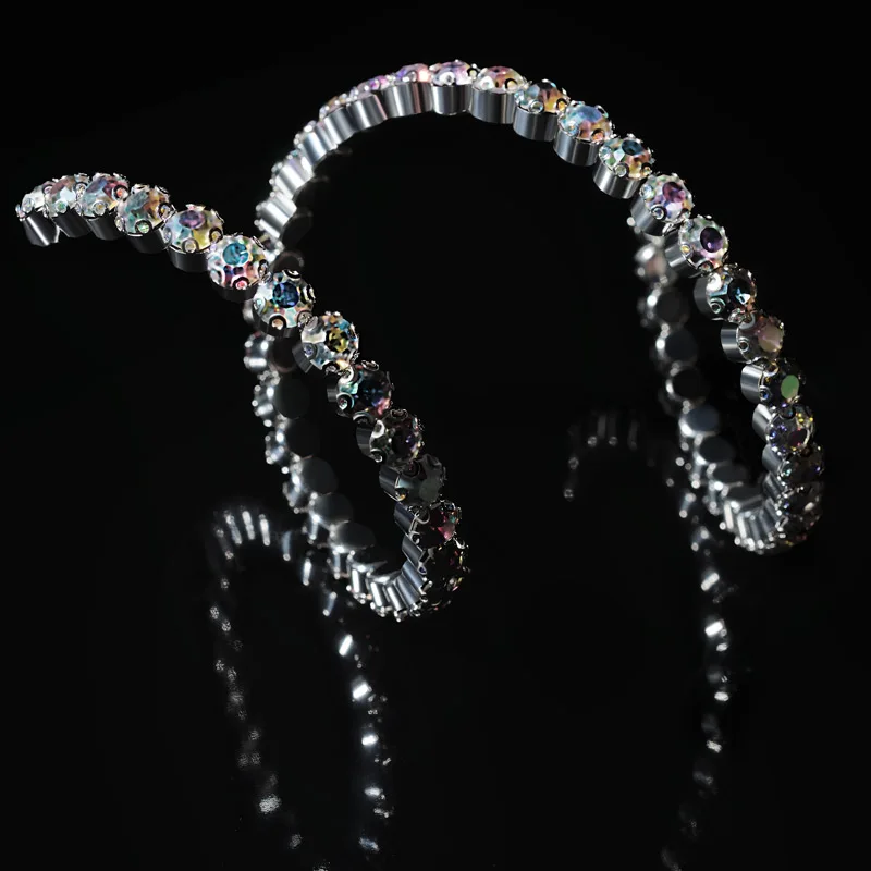 Модные бриллиантовый браслет серебряными кристаллами камень бижутерия для
