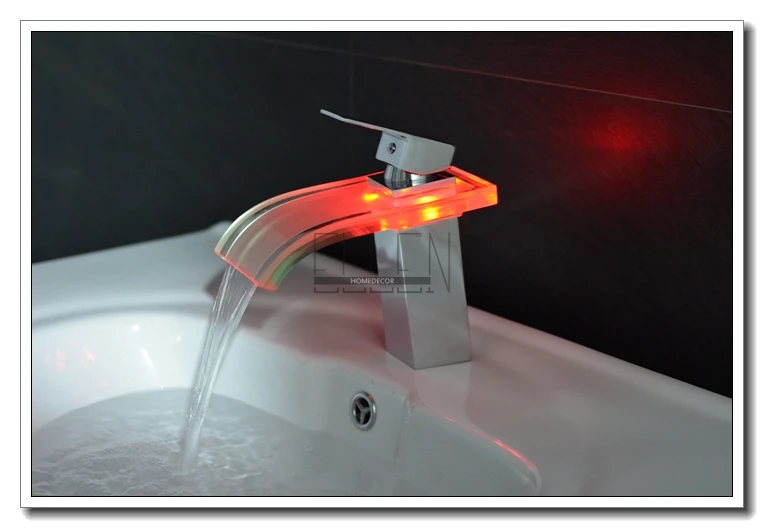 LED Bathroom Faucet Waterfall Glass Basin Sink Mixer 3 Color Temperature Control Chrome Finish
LED Bathroom Faucet Waterfall Glass Basin Sink Mixer 3 Color Temperature Control Chrome Finish