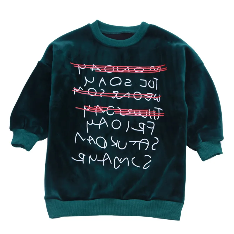 Children's Wear In Autumn and Winter New Kids Composite Velvet Letter Printing Base T Shirt 3-12 Ages
Children's Wear In Autumn and Winter New Kids Composite Velvet Letter Printing Base T Shirt 3-12 Ages