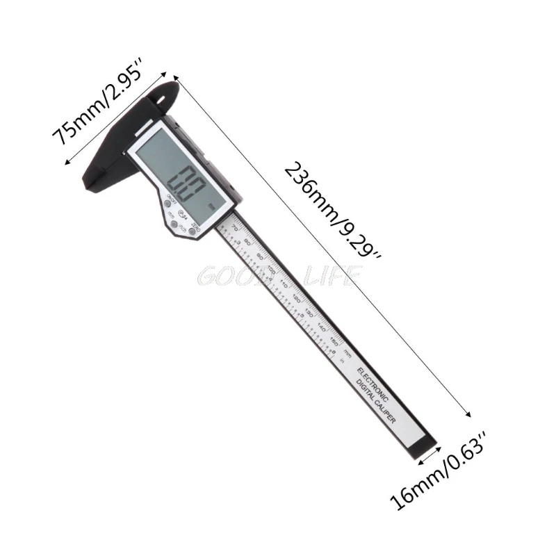 Digital Caliper Waterproof IP54 Large LCD Screen Carbon Fiber Vernier 0-150mm 6"
Digital Caliper Waterproof IP54 Large LCD Screen Carbon Fiber Vernier 0-150mm 6"