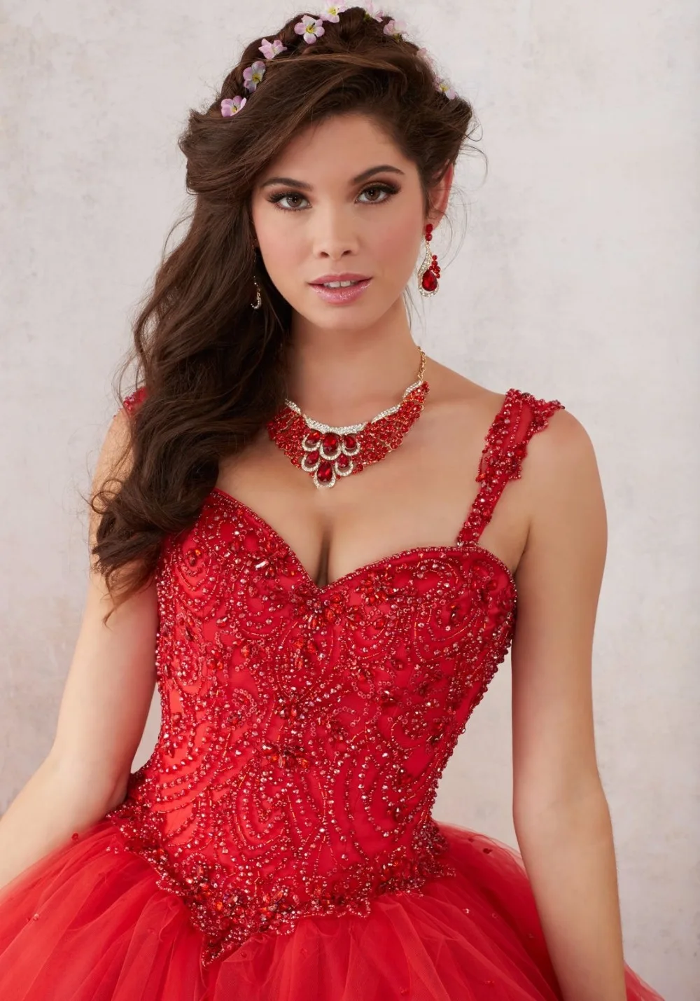 Новое поступление красное платье Quinceanera 2020 платья из тюля на тонких бретельках с