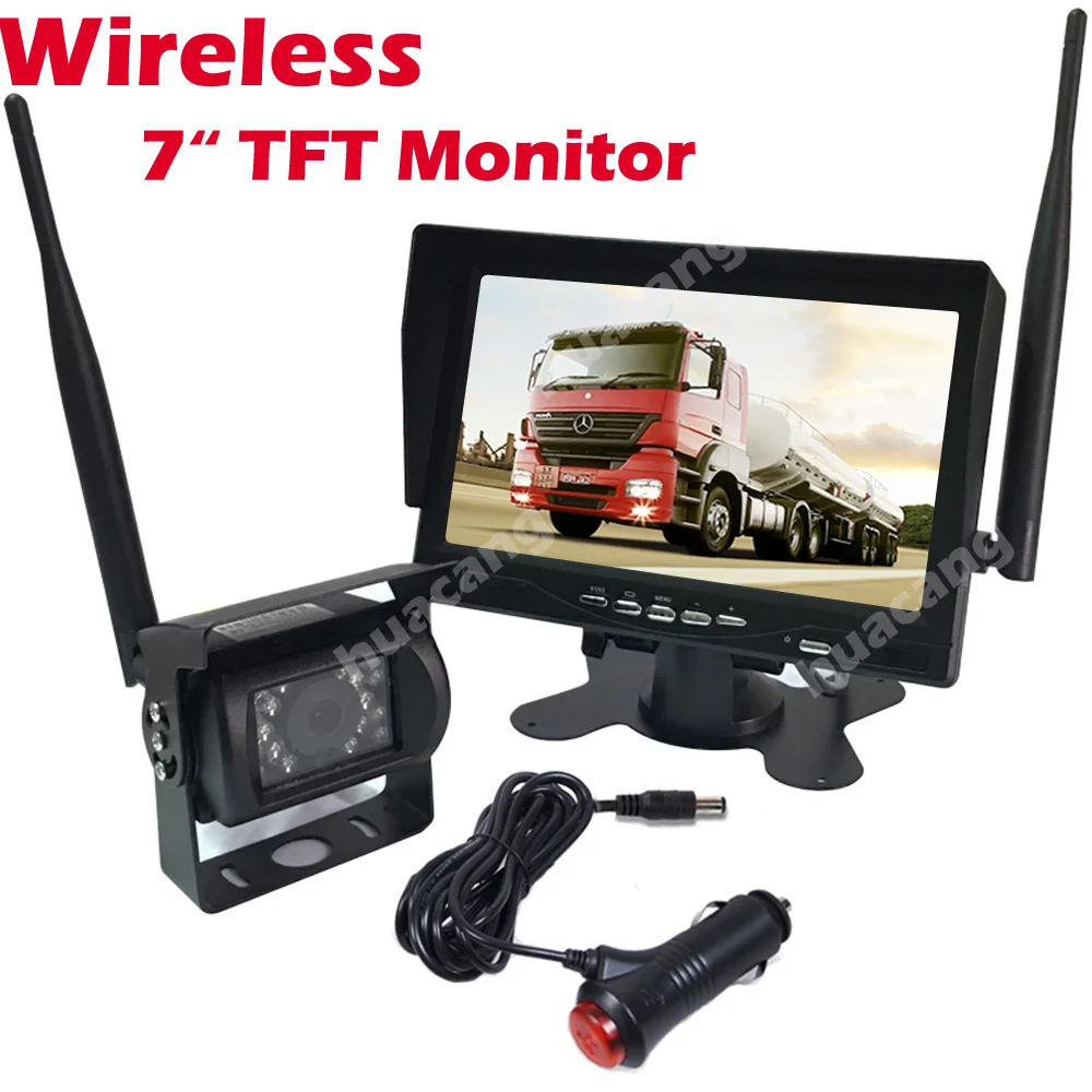 

Wireless Backup Camera 7" TFT LCD Car Monitor Kit 12V-24V Rear View Waterproof Reverse 18 LEDs Camera Parking Assistance System