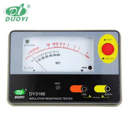 DY3166 Аналоговый тестер сопротивления изоляции 2000M OHMS, 1000V Быстрая доставка
DY3166 Аналоговый тестер сопротивления изоляции 2000M OHMS, 1000V Быстрая доставка