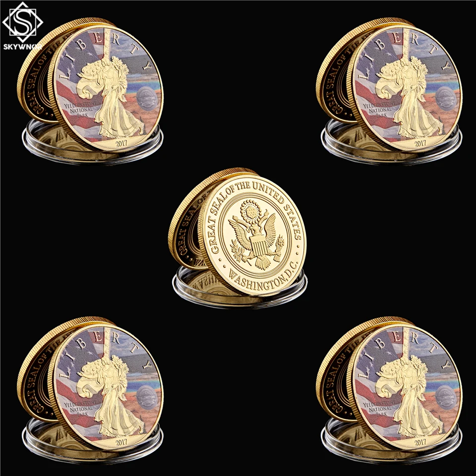 5PCS/Lot 2017 American Yellowstone National Park Nature Coin Plated Gold Token Medallion Coin
5PCS/Lot 2017 American Yellowstone National Park Nature Coin Plated Gold Token Medallion Coin