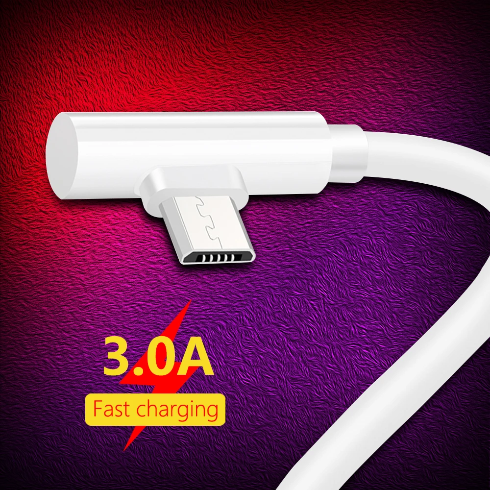 1 м USB Type C Micro 90 градусов быстрая зарядка usb c кабель L 3.0A шнур для передачи данных
