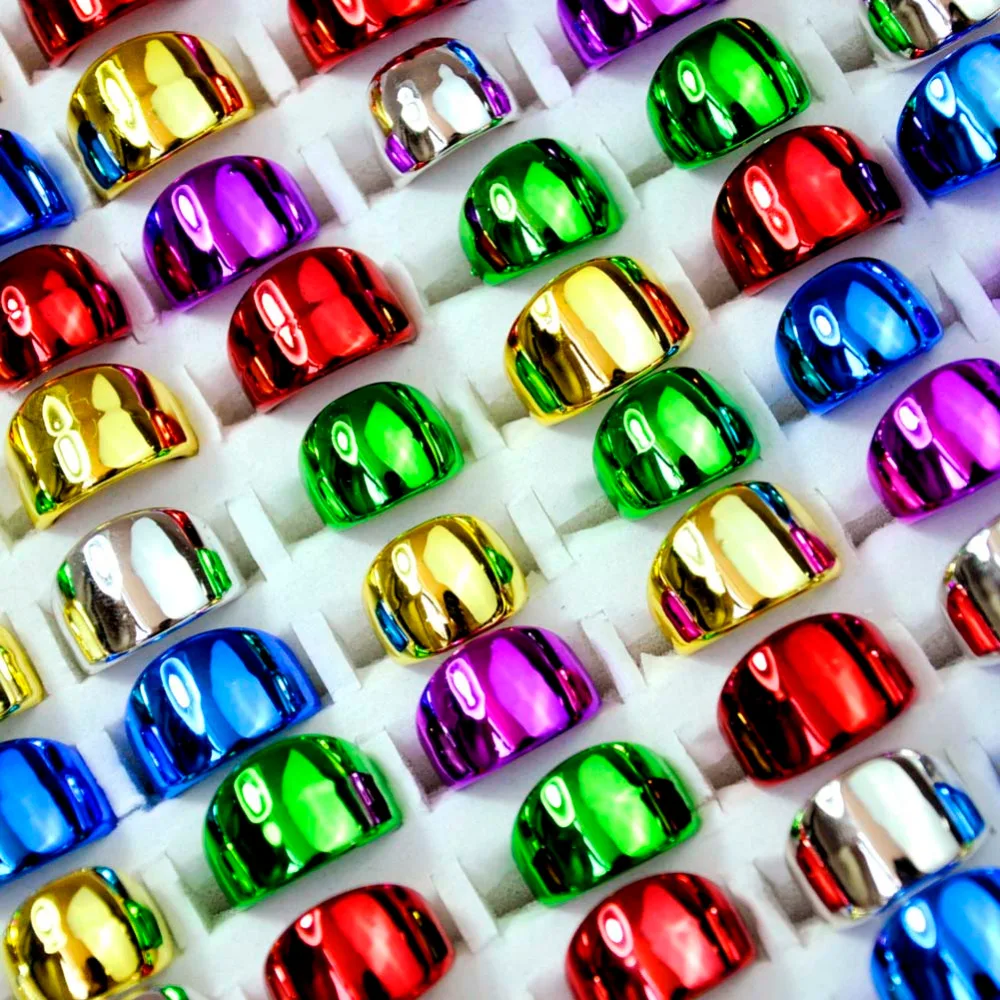 100 Pcs Lot Glisten Mixed Colors Plastic Plating Color Rings For Childrens Boys Girls Fashion Kids Jewelry Lots LR4046
100 Pcs Lot Glisten Mixed Colors Plastic Plating Color Rings For Childrens Boys Girls Fashion Kids Jewelry Lots LR4046