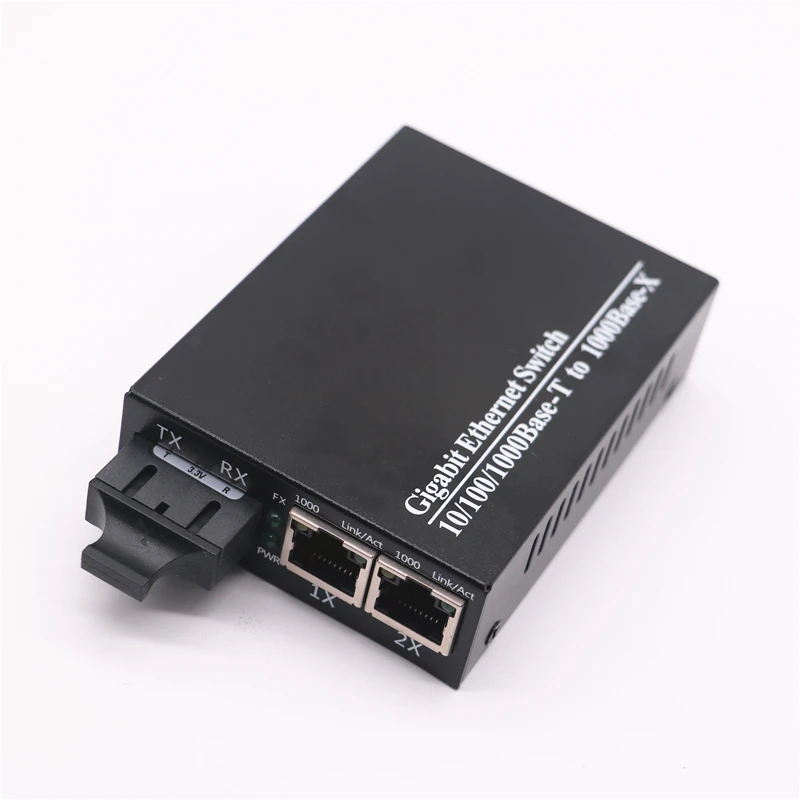 Fiber Optical Media Converter Gigabit 10/100/1000Mbps Single mode Duplex Fiber Wavelength 1310nm 20km 1-SC to 2-RJ45 Connector
Fiber Optical Media Converter Gigabit 10/100/1000Mbps Single mode Duplex Fiber Wavelength 1310nm 20km 1-SC to 2-RJ45 Connector