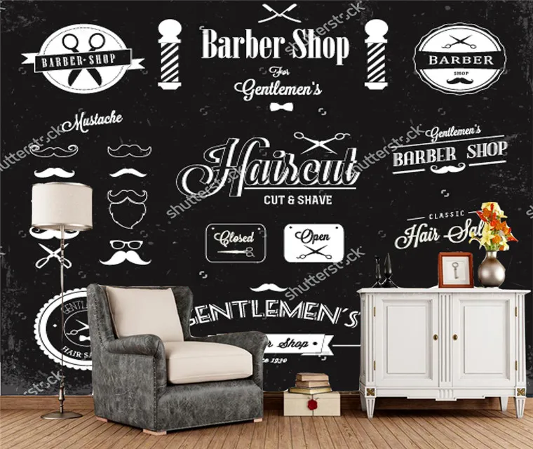 Custom barber wallpaper,barber shop labels and icons,3D modern for living room sofa background papel de parede
Custom barber wallpaper,barber shop labels and icons,3D modern for living room sofa background papel de parede