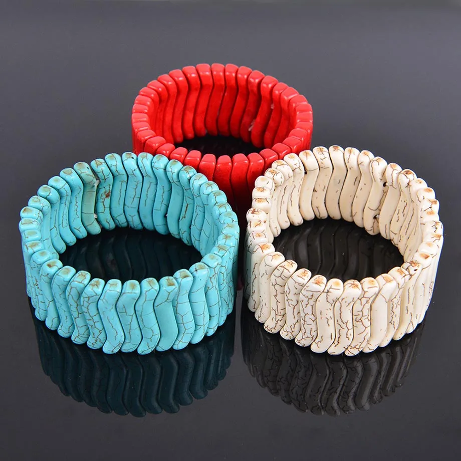 White Red Blue Stretch Howlite Bracelet Wrist Wrapped Wide Bracelets Fingernail Shape Stones Bangles for Men Healing JewelryB029
White Red Blue Stretch Howlite Bracelet Wrist Wrapped Wide Bracelets Fingernail Shape Stones Bangles for Men Healing JewelryB029