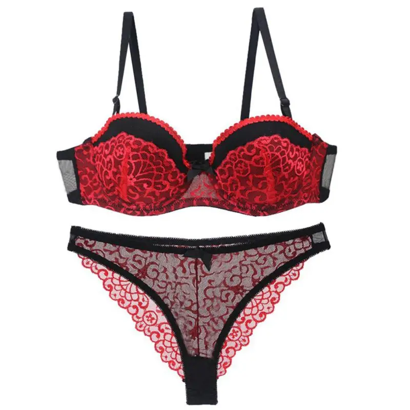 Elegant bra set for women 1/2 trace + lace push up sexy luxury and romantic underwear sets
Elegant bra set for women 1/2 trace + lace push up sexy luxury and romantic underwear sets