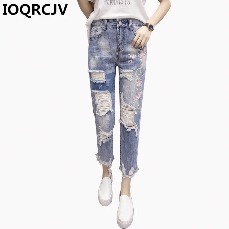 2019 Summer Autumn Women Jeans Embroidered Flowers Holes Jeans Female Casual Loose Slim Ripped Denim Pencil Cowboy Pants R471
2019 Summer Autumn Women Jeans Embroidered Flowers Holes Jeans Female Casual Loose Slim Ripped Denim Pencil Cowboy Pants R471