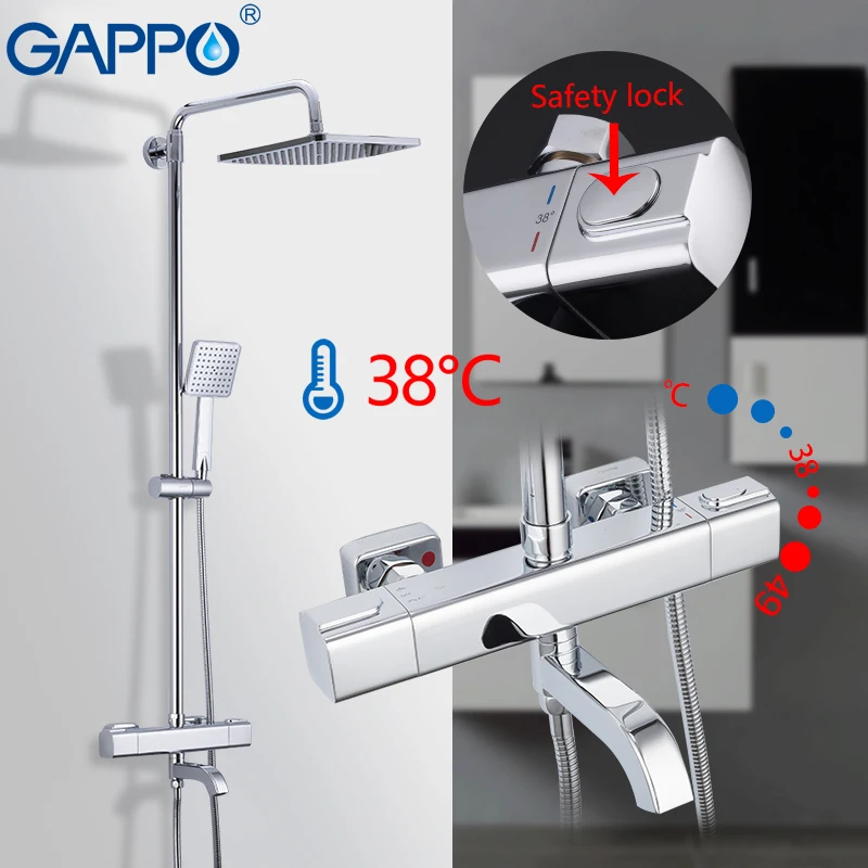 GAPPO Bathtub Faucets Thermostat Shower System Bath Mixer Rain Shower Set Waterfall Faucet Water Mixer Shower Faucet System
GAPPO Bathtub Faucets Thermostat Shower System Bath Mixer Rain Shower Set Waterfall Faucet Water Mixer Shower Faucet System