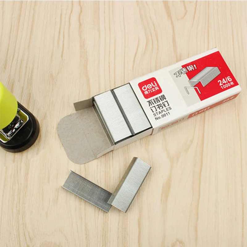 Deli staples 1000 pcs/box 24/6 7*3.7*1.5cm office Staples for Stapler Paper Binding Stationary Stainless steel stapler school
Deli staples 1000 pcs/box 24/6 7*3.7*1.5cm office Staples for Stapler Paper Binding Stationary Stainless steel stapler school