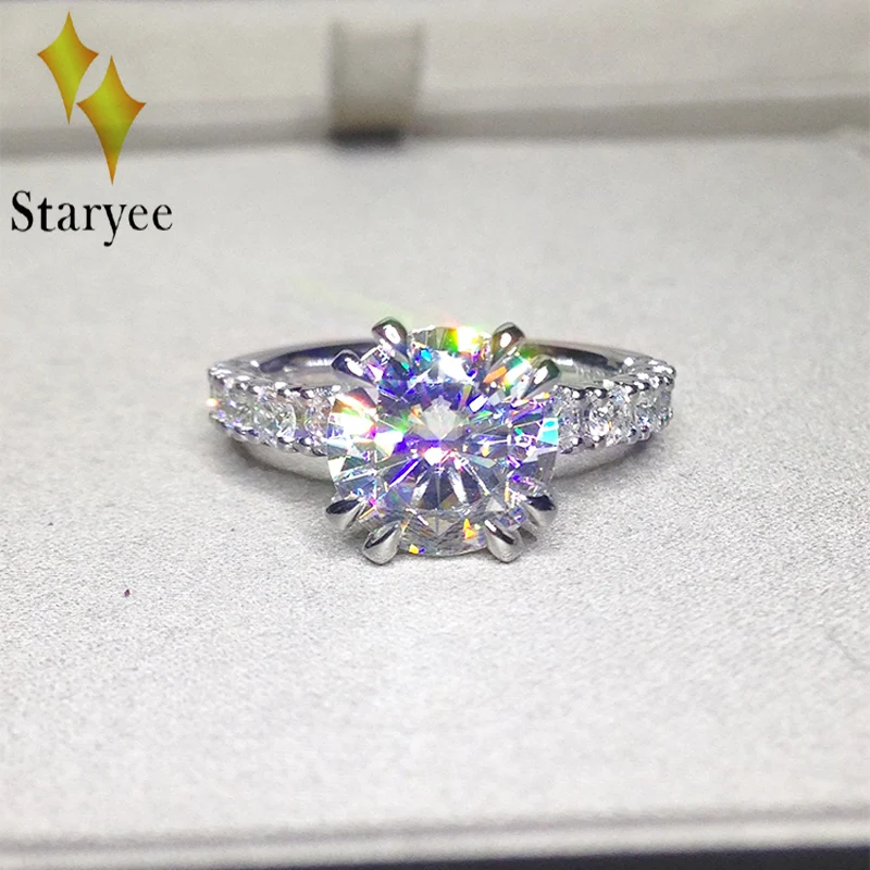 Moissanite Engagement Wedding Ring 18K White Gold 3Carat Anniversary Birthday Gift Simulated Diamond Charm Jewelry Test Positive
Moissanite Engagement Wedding Ring 18K White Gold 3Carat Anniversary Birthday Gift Simulated Diamond Charm Jewelry Test Positive