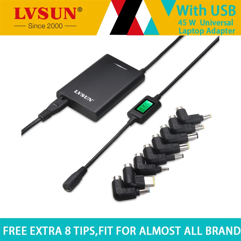 LVSUN 45W 5-24V Ultra Slim AC Universal Laptop Adapter Notebook Charger Power Supply for Lenovo Toshiba With LCD Display
LVSUN 45W 5-24V Ultra Slim AC Universal Laptop Adapter Notebook Charger Power Supply for Lenovo Toshiba With LCD Display