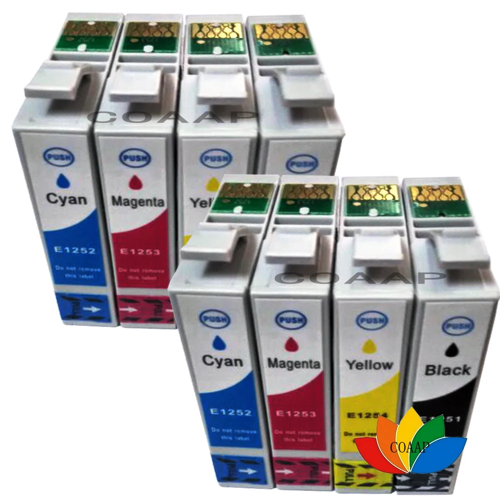 8 Pack Ink cartridge for Compatible Epson 125 T1251 T1252 T1253 T1254 for Stylus NX130 NX230 workforce 320 323 325 520
8 Pack Ink cartridge for Compatible Epson 125 T1251 T1252 T1253 T1254 for Stylus NX130 NX230 workforce 320 323 325 520