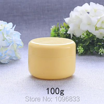 100ML 100G Plastic Cream Jar Yellow Color, Cosmetics or Medical Cream Packing Container, Empty Yellow Plastic Pot, 50pcs/Lot
100ML 100G Plastic Cream Jar Yellow Color, Cosmetics or Medical Cream Packing Container, Empty Yellow Plastic Pot, 50pcs/Lot