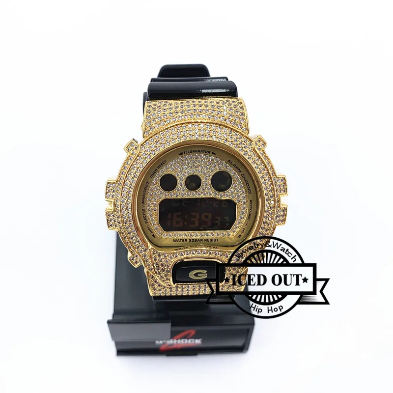 Новинка 2019 модель DW6900 g shock gold lab алмазные часы Безель и циферблат|Часы Чехлы| |
