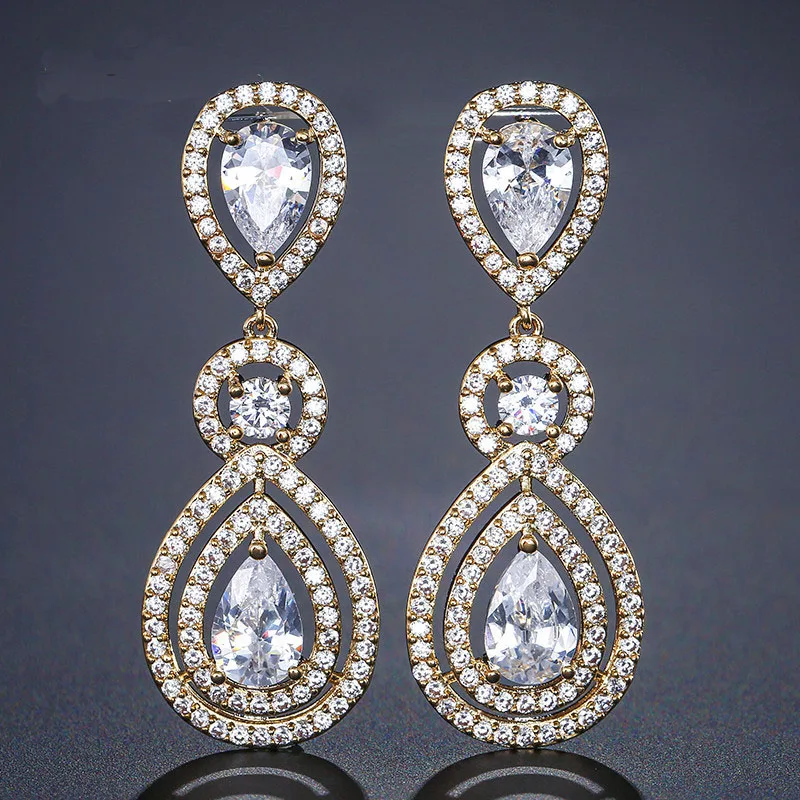 New Arrival AAA Cubic Zircon Long Dangle Water Drop Earring For Women Wedding Party Fashion Jewelry Accessories
New Arrival AAA Cubic Zircon Long Dangle Water Drop Earring For Women Wedding Party Fashion Jewelry Accessories
