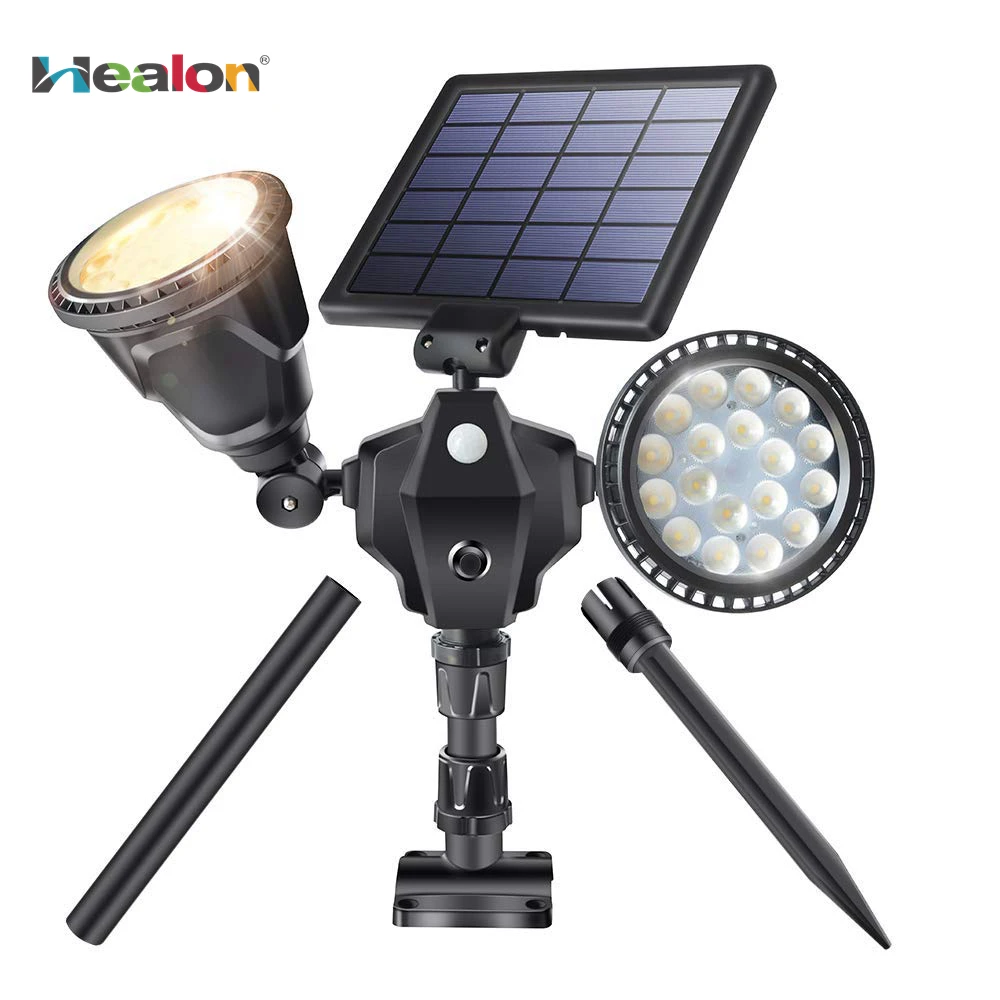 Outdoor Solar Spot lights Newest 36 LED Double Head Security Light for Garden Patio Porch Deck Yard Garage Driveway Outside Wall | Лампы и