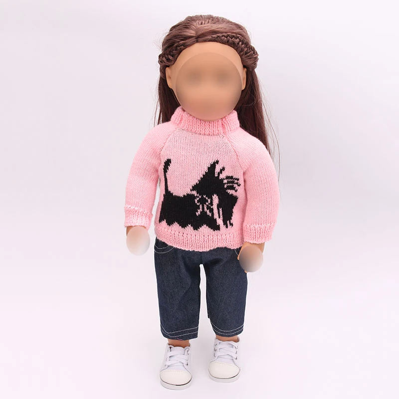 18 inch Girls doll clothes Pink embroidered sweater set + trousers American newborn dress Baby toys fit 43 cm baby dolls c164
18 inch Girls doll clothes Pink embroidered sweater set + trousers American newborn dress Baby toys fit 43 cm baby dolls c164