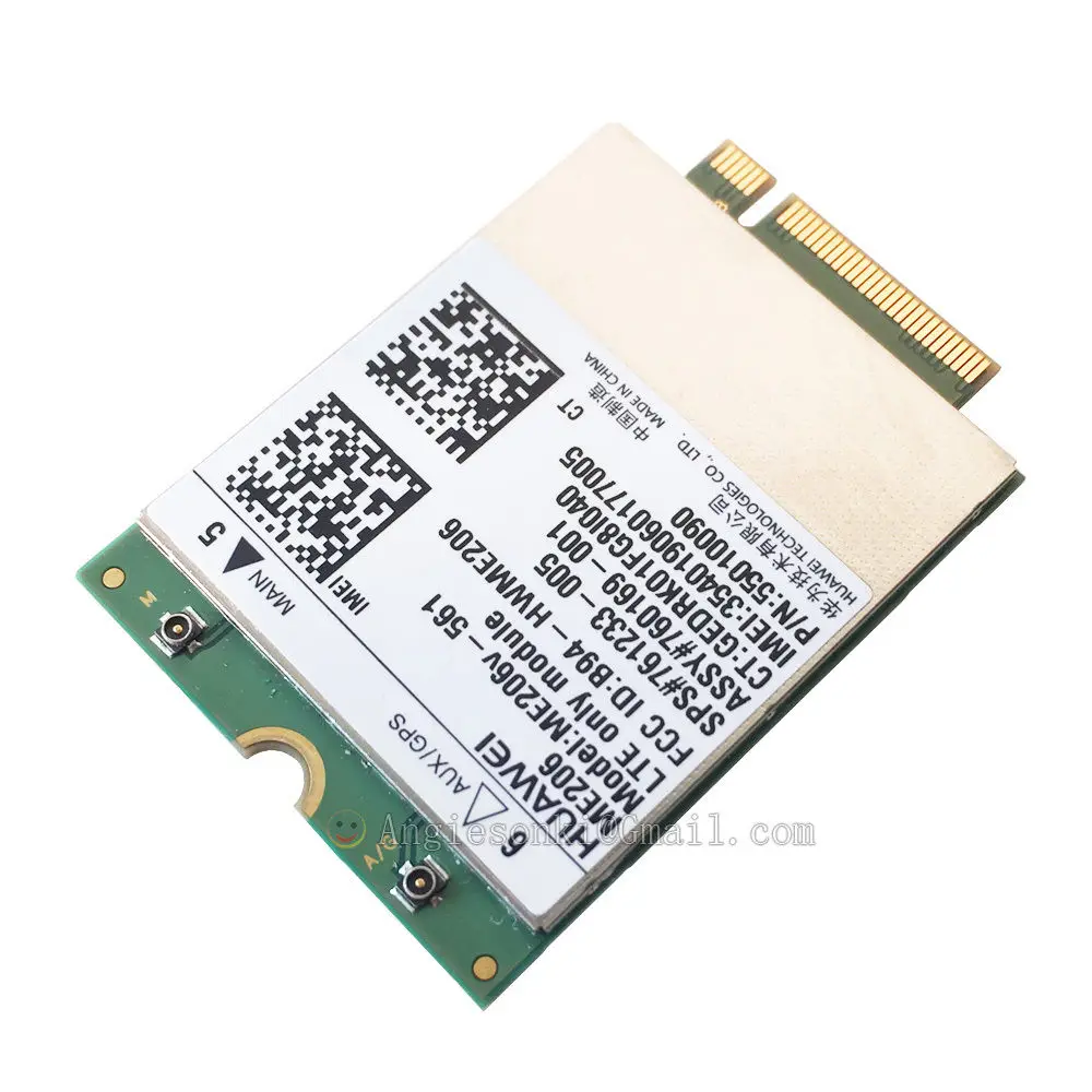 ME206v-561 for Huawei HP LT4114 LTE M.2 761233-005 Mobile Broadband Module WWAN Card LTE FDD: B2/B4/B5/B13/B17 hp13-R100DX X2
ME206v-561 for Huawei HP LT4114 LTE M.2 761233-005 Mobile Broadband Module WWAN Card LTE FDD: B2/B4/B5/B13/B17 hp13-R100DX X2